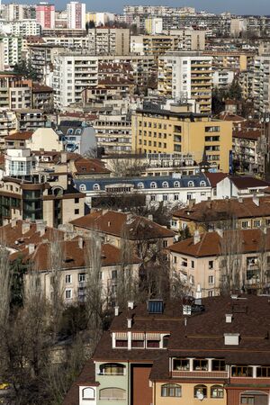 HASKOVO, BULGARIA - FEBRUARY 1, 2019: Panoramic view of City of Haskovo, Bulgariaのeditorial素材