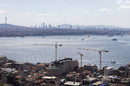 ISTANBUL, TURKEY - JULY 27, 2019: Panoramic view from Galata Tower to city of Istanbul, Turkeyのeditorial素材