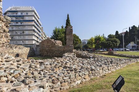 THESSALONIKI, GREECE - SEPTEMBER 22, 2019: Ruins Telli Kapi in the center of city of Thessaloniki, Central Macedonia, Greeceのeditorial素材