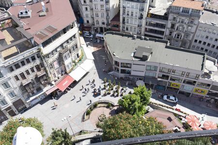 ISTANBUL, TURKEY - JULY 27, 2019: Amazing panorama from Galata Tower to city of Istanbul, Turkeyのeditorial素材
