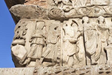 Architectural Detail of Ancient Roman Arch of Galerius in Thessaloniki, Central Macedonia, Greeceの写真素材