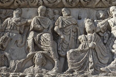 Architectural Detail of Ancient Roman Arch of Galerius in Thessaloniki, Central Macedonia, Greeceの写真素材