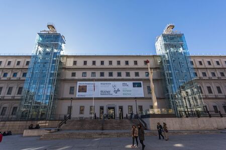 MADRID, SPAIN - JANUARY 22, 2018: Reina Sofia National Art Center Museum (Museo Nacional Centro de Arte Reina SofÃ­a) in City of Madrid, Spainのeditorial素材