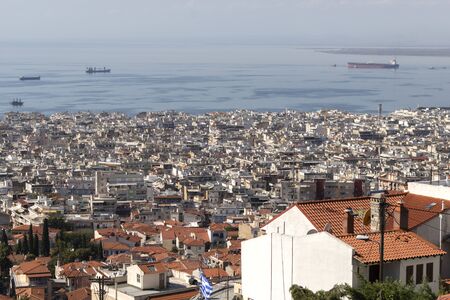 THESSALONIKI, GREECE - SEPTEMBER 22, 2019: Panoramic view city of Thessaloniki, Central Macedonia,...