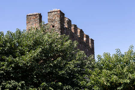 THESSALONIKI, GREECE - SEPTEMBER 22, 2019: Ruins of Ancient walls at Fortification in city of Thessaloniki, Central Macedonia, Greeceのeditorial素材