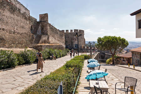 THESSALONIKI, GREECE - SEPTEMBER 22, 2019: Ruins of Ancient walls at Fortification in city of...