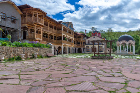 GIGINTSY MONASTERY, BULGARIA - MAY 18, 2014:  Medieval Tsarnogorski (Gigintsy) monastery St. Kozma...