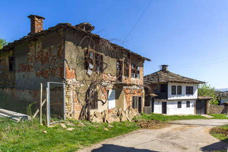 STARO STEFANOVO, BULGARIA - APRIL 9, 2014: Old houses at historical village of Staro Stefanovo, Lovech region, Bulgariaのeditorial素材