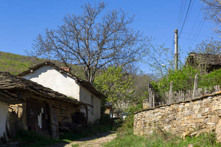 STARO STEFANOVO, BULGARIA - APRIL 9, 2014: Old houses at historical village of Staro Stefanovo, Lovech region, Bulgariaのeditorial素材
