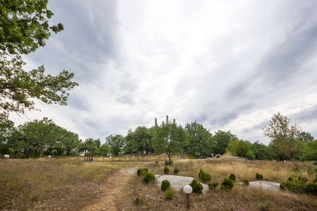 SAMUEL FORTRESS, BULGARIA- SEPTEMBER 12, 2013: Fortress of Bulgarian Tsar Samuel near village of Kliuch, Blagoevgrad region, Bulgariaのeditorial素材