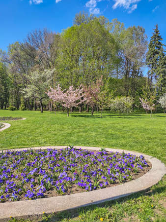 SOFIA, BULGARIA - APRIL 27, 2020: Spring view of South Park in city of Sofia, Bulgariaのeditorial素材