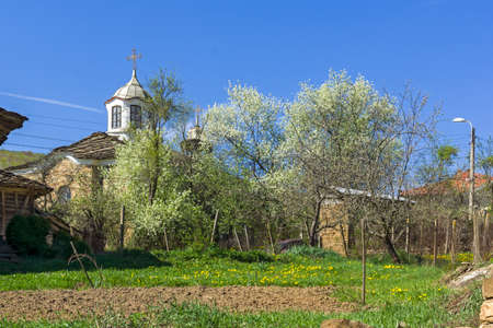 STARO STEFANOVO, BULGARIA - APRIL 9, 2014: Typical houses at historical village of Staro Stefanovo, Lovech region, Bulgariaのeditorial素材
