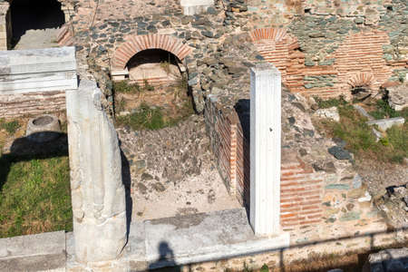 THESSALONIKI, GREECE - SEPTEMBER 22, 2019: Ruins of Roman Forum in the center of city of Thessaloniki, Central Macedonia, Greeceのeditorial素材