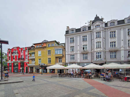 PLOVDIV, BULGARIA - MAY 19, 2020: Central pedestrian street Knyaz Alexander I know as Glavnata in city of Plovdiv, Bulgariaのeditorial素材