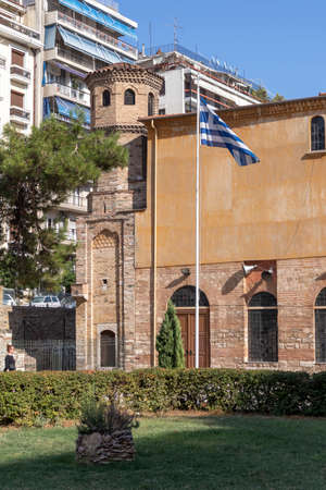 THESSALONIKI, GREECE - SEPTEMBER 22, 2019:  Ancient Byzantine Orthodox Hagia Sophia Cathedral in the center of city of Thessaloniki, Central Macedonia, Greeceのeditorial素材