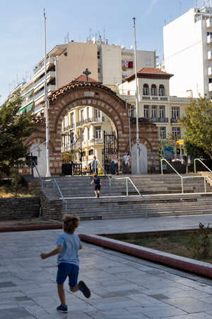 THESSALONIKI, GREECE - SEPTEMBER 22, 2019: Amazing view of Agia Sofia Square in city of Thessaloniki, Central Macedonia, Greeceのeditorial素材