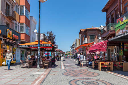 EDIRNE, TURKEY - JULY 28, 2019: Shopping  pedestrian street in the center of city of Edirne,  East...