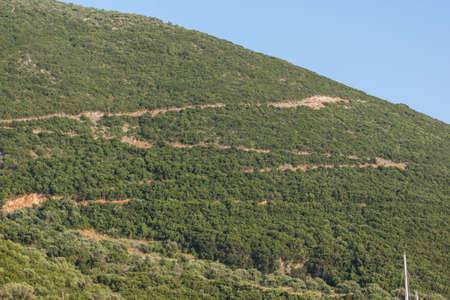 Sunset view of Mountain of Lefkada, Ionian Islands, Greeceの写真素材