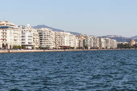 THESSALONIKI, GREECE - SEPTEMBER 22, 2019: Panorama of embankment of city of Thessaloniki, Central Macedonia, Greeceのeditorial素材