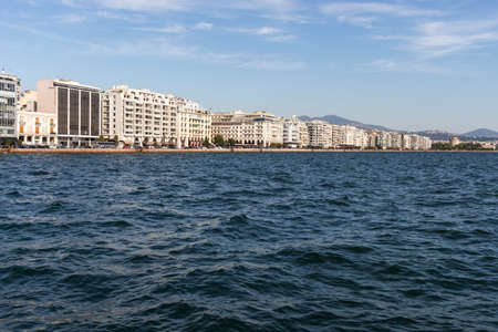 THESSALONIKI, GREECE - SEPTEMBER 22, 2019: Panorama of embankment of city of Thessaloniki, Central Macedonia, Greeceのeditorial素材
