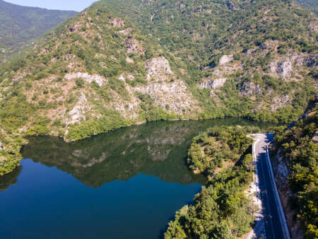 Aerial view of Krichim Reservoir, Rhodopes Mountain, Plovdiv Region, Bulgaria