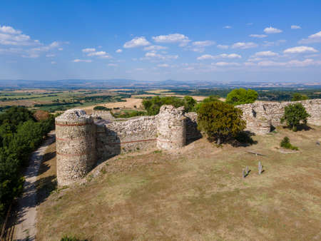 Aerial view of ruins of ancient Mezek Fortress, Haskovo Region, Bulgaria