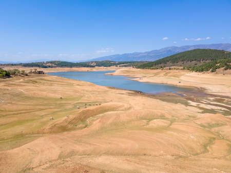 Aerial view of Domlyan Reservoir, Sredna Gora Mountain, Plovdiv Region, Bulgaria