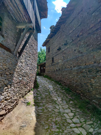 Village of Kovachevitsa with Authentic nineteenth century houses, Blagoevgrad Region, Bulgariaの写真素材