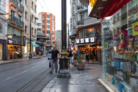 ISTANBUL, TURKEY - JULY 27, 2019: Typical Building and street in Eminonu distri near Hagia Sophia Museum in city of Istanbul, Turkeyのeditorial素材
