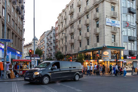 ISTANBUL, TURKEY - JULY 27, 2019: Typical Building and street in Eminonu distri near Hagia Sophia...