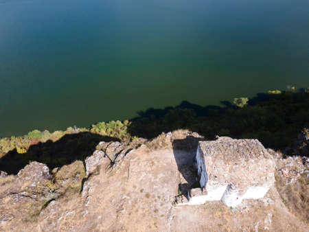 Aerial view of Pchelina Reservoir, Pernik Region, Bulgariaの写真素材