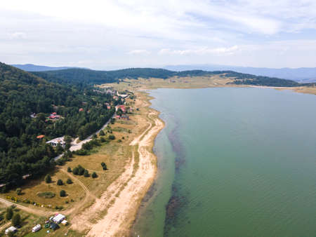 Aerial view of Batak Reservoir, Pazardzhik Region, Bulgariaの写真素材