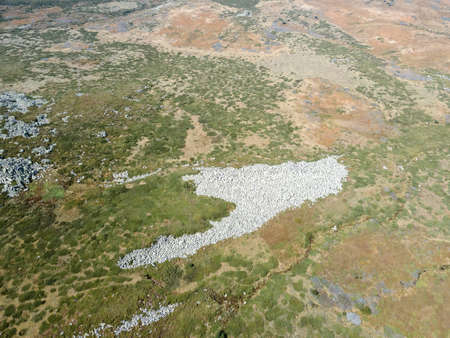 Aerial view of Landscape of Vitosha Mountain, Sofia City Region, Bulgariaの写真素材