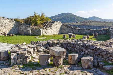 Ruins of medieval fortress in town of Lovech, Bulgariaの写真素材