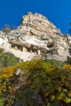 Medieval Basarbovo Rock Monastery dedicated to Saint Dimitar Basarbowski, Ruse Region, Bulgariaの写真素材