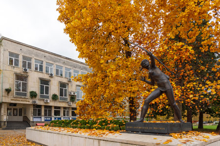 MONTANA, BULGARIA - NOVEMBER 22, 2020: Autumn view of Town Hall at the center of town of Montana, Bulgariaのeditorial素材