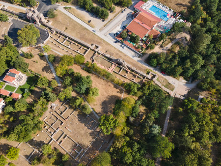 Aerial view of spa resort of Hisarya, Plovdiv Region, Bulgariaの写真素材