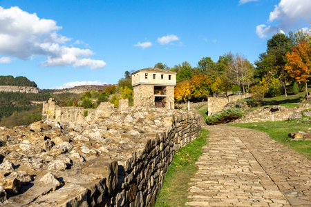 Ruins of The capital city of the Second Bulgarian Empire medieval stronghold Tsarevets, Veliko...