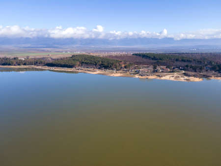 Aerial view of Koprinka Reservoir, Stara Zagora Region, Bulgaria