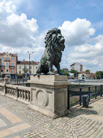 SOFIA, BULGARIA - JULY 6, 2020: Panorama of Lion's Bridge over Vladaya river, Sofia, Bulgariaのeditorial素材