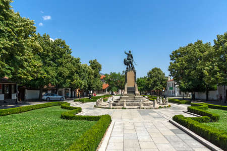 KARLOVO, BULGARIA - AUGUST 3, 2014: Monument to Bulgarian revolutionary and national hero Vasil Levski in town of Karlovo, Plovdiv Region, Bulgariaのeditorial素材