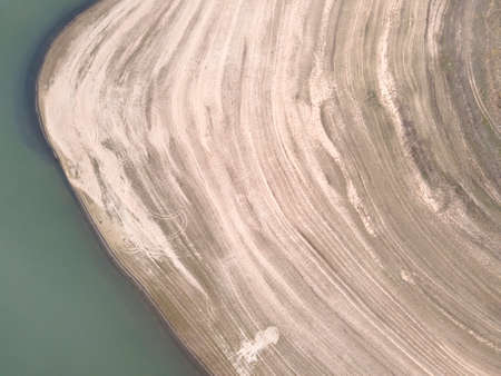 Aerial view of Pyasachnik (Sandstone) Reservoir, Sredna Gora Mountain, Plovdiv Region, Bulgariaの写真素材