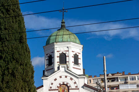 STARA ZAGORA, BULGARIA - JANUARY 14, 2021: Orthodox Church of the Holy Mother of God in city of Stara Zagora, Bulgariaのeditorial素材