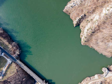 Amazing Aerial view of Krichim Reservoir, Rhodopes Mountain, Plovdiv Region, Bulgariaの写真素材