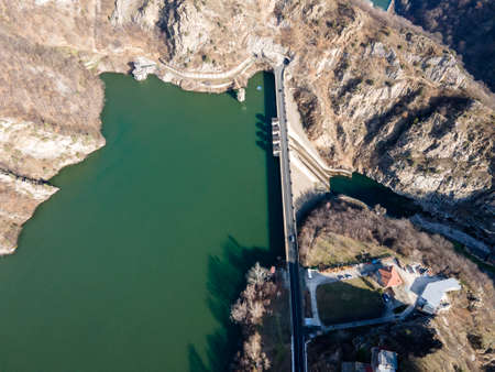 Amazing Aerial view of Krichim Reservoir, Rhodopes Mountain, Plovdiv Region, Bulgaria