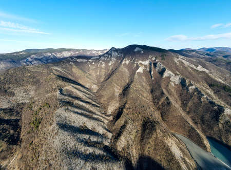 Amazing Aerial view of Popa peak at Rhodope Mountains, Plovdiv Region, Bulgariaの写真素材