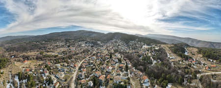 Aerial panorama of Village of Boykovo, Plovdiv Region, Bulgaria