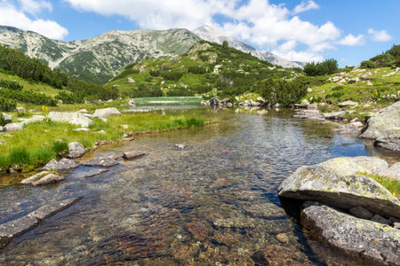 Amazing Landscape with Banderitsa River, Pirin Mountain, Bulgariaの写真素材
