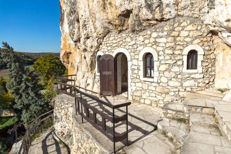 Medieval Basarbovo Rock Monastery dedicated to Saint Dimitar Basarbowski, Ruse Region, Bulgariaの写真素材