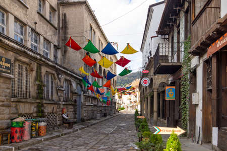VELIKO TARNOVO, BULGARIA - NOVEMBER 1, 2020: Old houses at Samovodska Charshia district in city of...